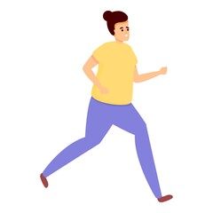 Fototapeta na wymiar Running girl slimming icon. Cartoon of running girl slimming vector icon for web design isolated on white background