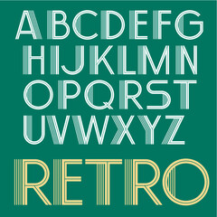 Vintage decorative font. Retro typography