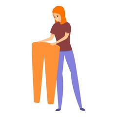 Fit girl icon. Cartoon of fit girl vector icon for web design isolated on white background