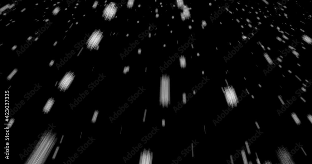 Wall mural christmas black background with snowflakes falling snow from top