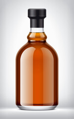 Glass Bottle on background. Foil version. 