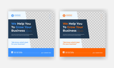 Modern creative corporate social media promotional banner design template