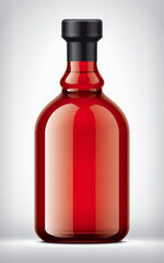 Color Glass Bottle on background. Foil version. 