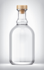 Glass Bottle on background. 