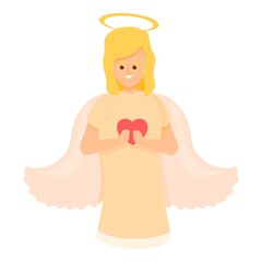 Love angel icon. Cartoon of love angel vector icon for web design isolated on white background