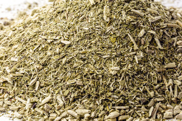 Yerba mate, also called mate or congonha, consumed as mate tea, chimarrão or tereré in Brazil, Paraguay, Argentina, Uruguay, Bolivia and Chile.