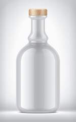 Non-transparent Bottle on background. 