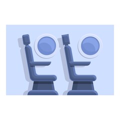 Plane seats icon. Cartoon of plane seats vector icon for web design isolated on white background