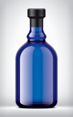 Color Glass Bottle on background. Foil version. 