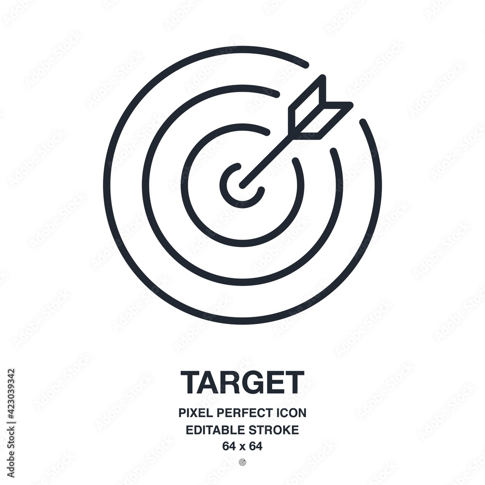 Canvas Prints target editable stroke outline icon isolated on white background vector illustration. pixel perfect.