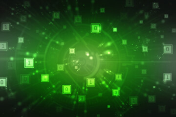 Fototapeta premium 2d illustration Abstract futuristic electronic circuit technology background