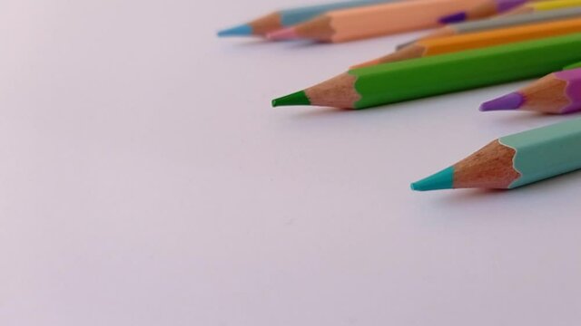 a shoot of the pencil colors on the blank paper