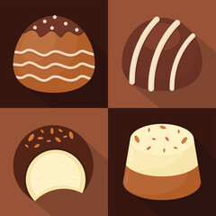 four sweet chocolates