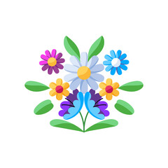 Isolated bouquet of daisy flowers - Vector illustration