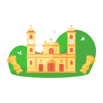 Typical Colombian church or cathedral - Vector illustration