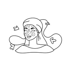 Isolated typical wayuu woman. Colombian culture - Vector