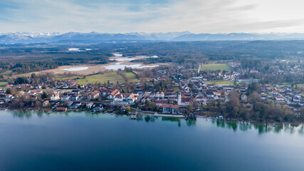 Seeshaupt at lake starnberg in Bavaria, Germany