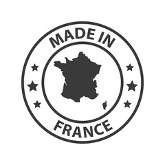 Made in France icon. Stamp made in with country map