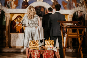 church wedding ceremony bride and groom holding candles