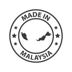 Made in Malaysia icon. Stamp made in with country map