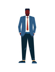 Afro American Businessman in suit. Handsome Manager in full growth. Young office person, Success man, Moden employee.
