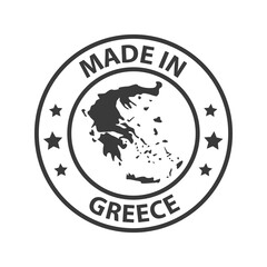 Made in Greece icon. Stamp made in with country map