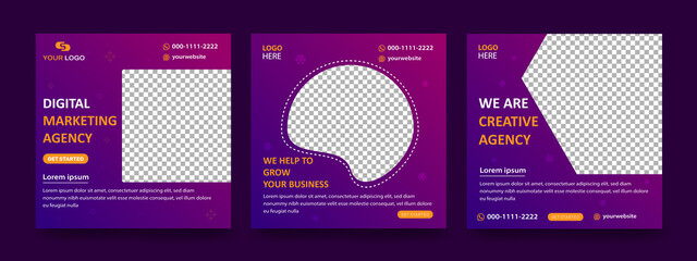 Social media ads template for business agency , creative marketing agency , digital marketing agency . 