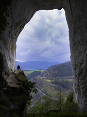 The Aitzulo cave are two huge holes in Mount Orkatzategi, Euskadi