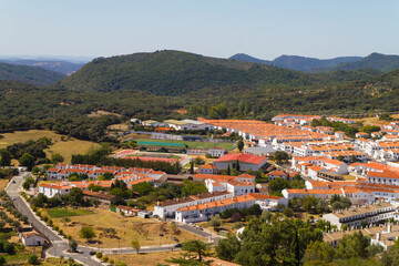Panoramica, Paisaje o Vista en el pueblo de Aracena, provincia de Huelva, comunidad autonoma de Andalucia, pais de España