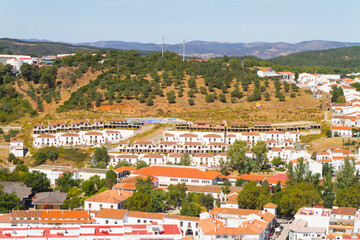 Fototapeta na wymiar Panoramica, Paisaje o Vista en el pueblo de Aracena, provincia de Huelva, comunidad autonoma de Andalucia, pais de España