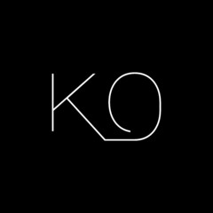 Initial letter KO logo isolated on dark background