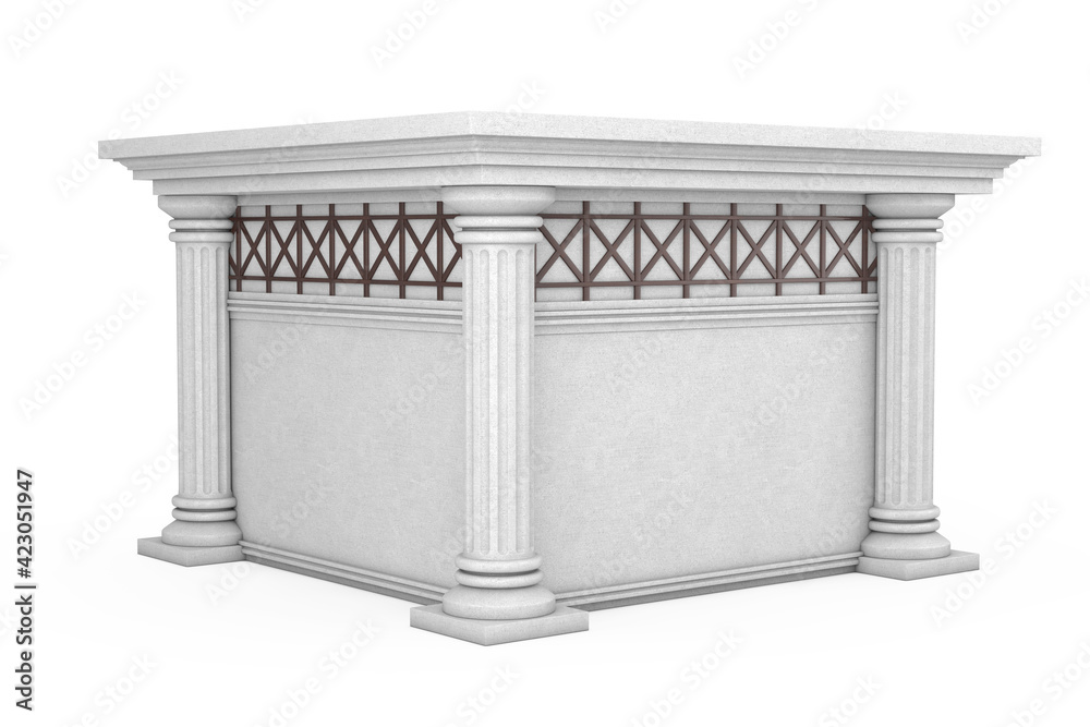 Aufkleber Antique Building with Columns and Empty Spase for Yours Design. 3d Rendering