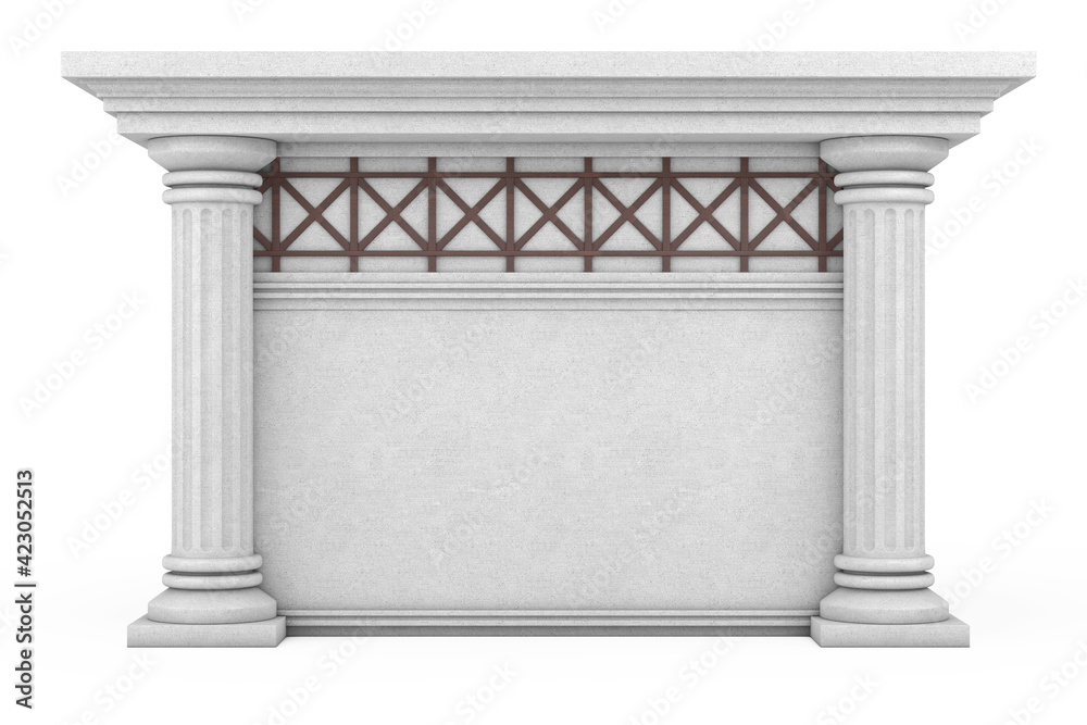 Poster Antique Building with Columns and Empty Spase for Yours Design. 3d Rendering