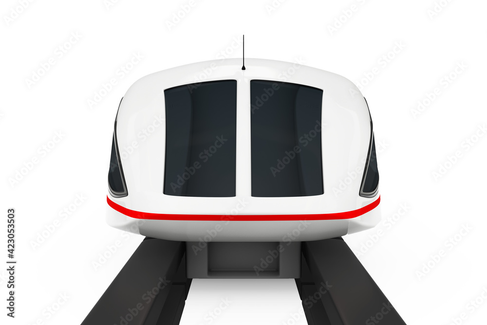 Aufkleber Front View of Super High Speed Futuristic Commuter Train. 3d Rendering