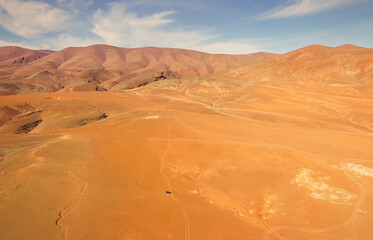 Fototapeta na wymiar Curved roads in Atlas Mountains, Morocco