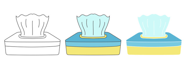 table tissue design vector. clipart cartoon illustration. black and white outline element