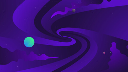 Wormhole in space environment illustration