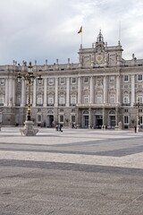 Fototapeta na wymiar The Royal Palace of Madrid (Palacio Real de Madrid), the official residence of the Spanish Royal Family in Madrid, Spain.