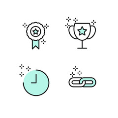Outline web icons set Search Engine Optimization. Simple vector illustration.