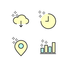Outline web icons set Search Engine Optimization. Simple vector illustration.