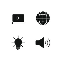 Outline web icons set Search Engine Optimization. Simple vector illustration.