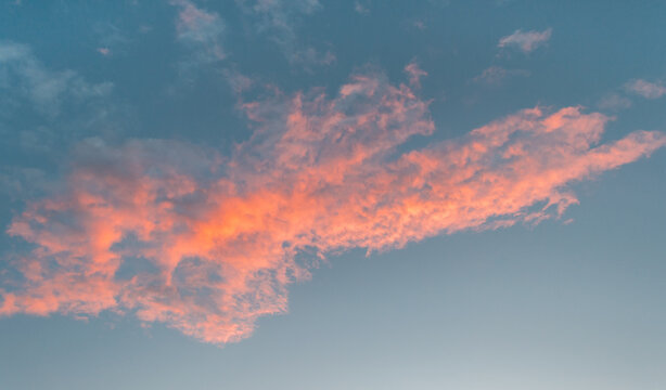 Dusk blue sky, colorful sunset cloud, natural abstract background