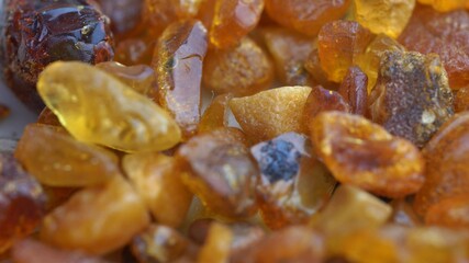 Amber Stones Collection Macro Close-up
