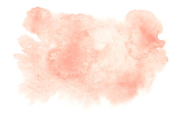 Living coral water color splas. Water color, pink, white background, background in the wedding and other tasks..