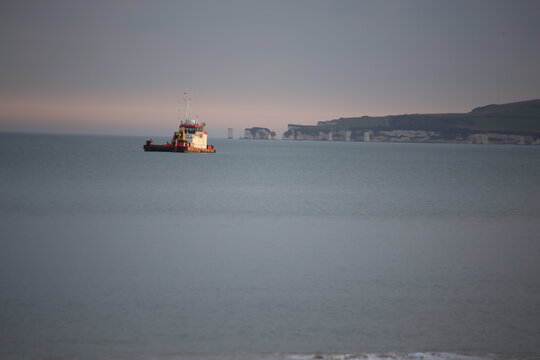 Industrial Ship In Poole Harbour