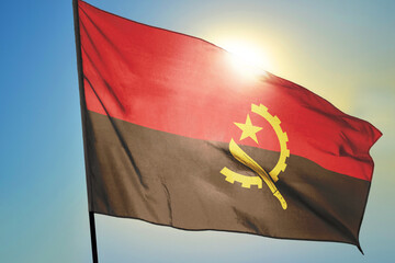Angola flag waving on the wind
