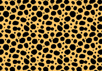 Fototapeta na wymiar Vector cheetah skin pattern background. Abstract wild animal leopard spots, hand drawn texture for print design, cover, wallpaper