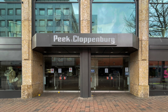 Storefront of a Peek und Cloppenburg fashion store in Augsburg, Germany