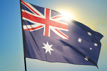 Australia flag waving on the wind