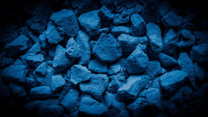 blue copper carbonate stones in macro
